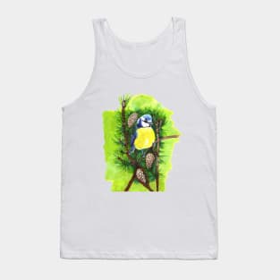 Garden Bird on a Pine Tree Tank Top